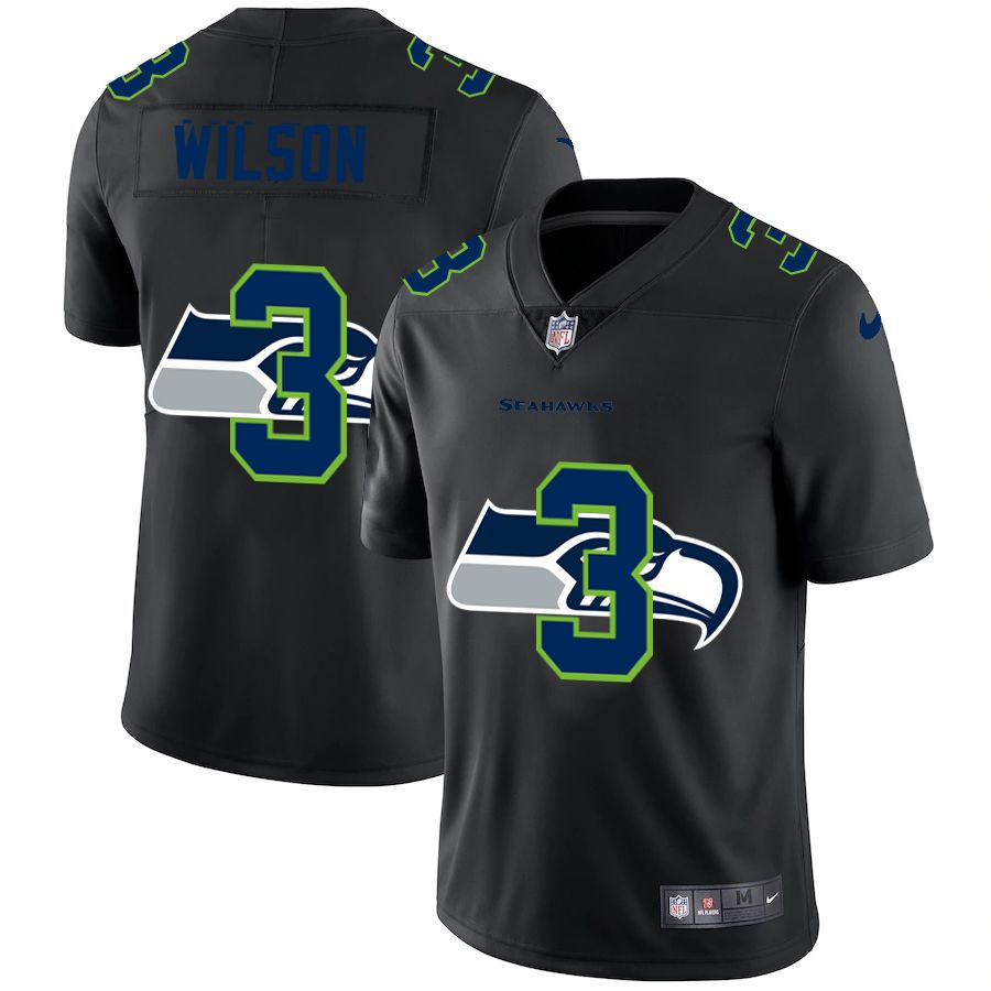 Men Seattle Seahawks #3 Wilson Black shadow Nike NFL Jersey->seattle seahawks->NFL Jersey